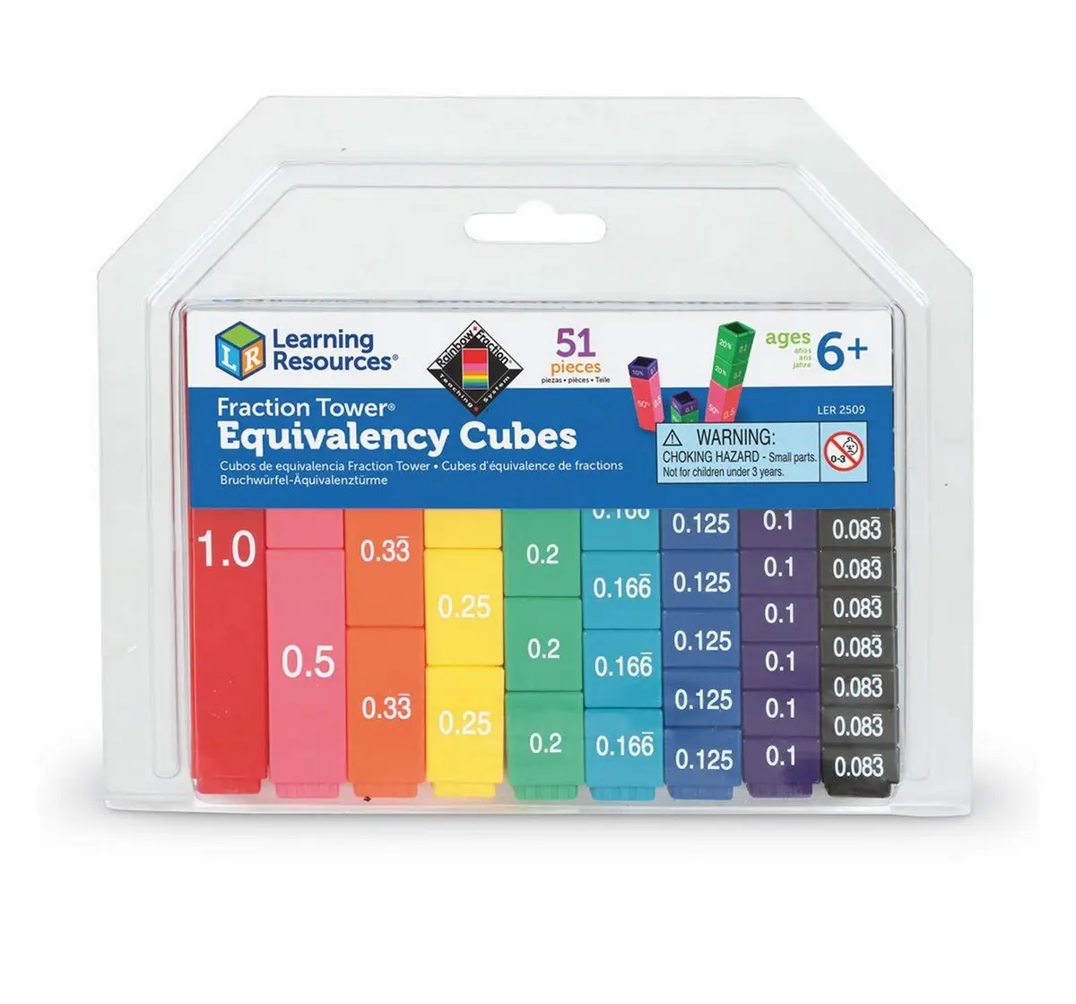 Learning Resources Stem Fraction Tower Equivalency Cubes Multicolor 6 To 14 Years