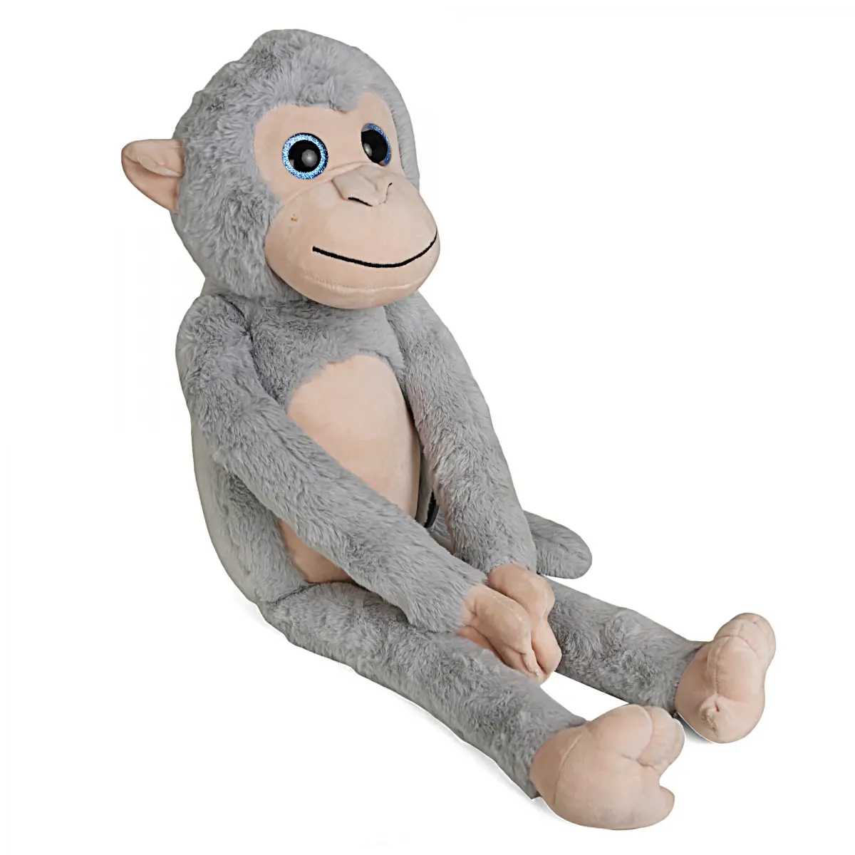 Fuzzbuzz Monkey, Soft Toys for Kids, 70cm, Grey, 1Y+