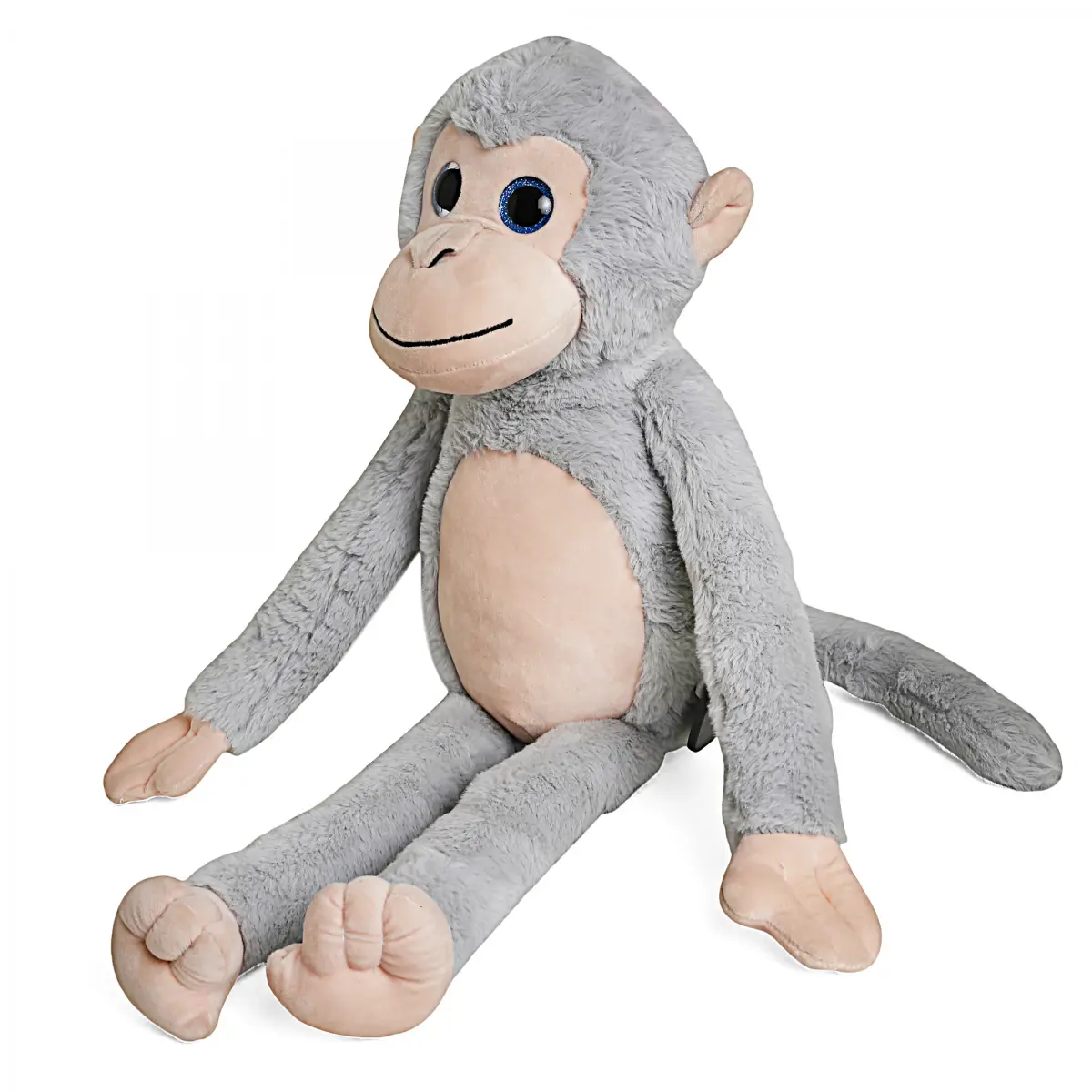 Fuzzbuzz Monkey, Soft Toys for Kids, 70cm, Grey, 1Y+