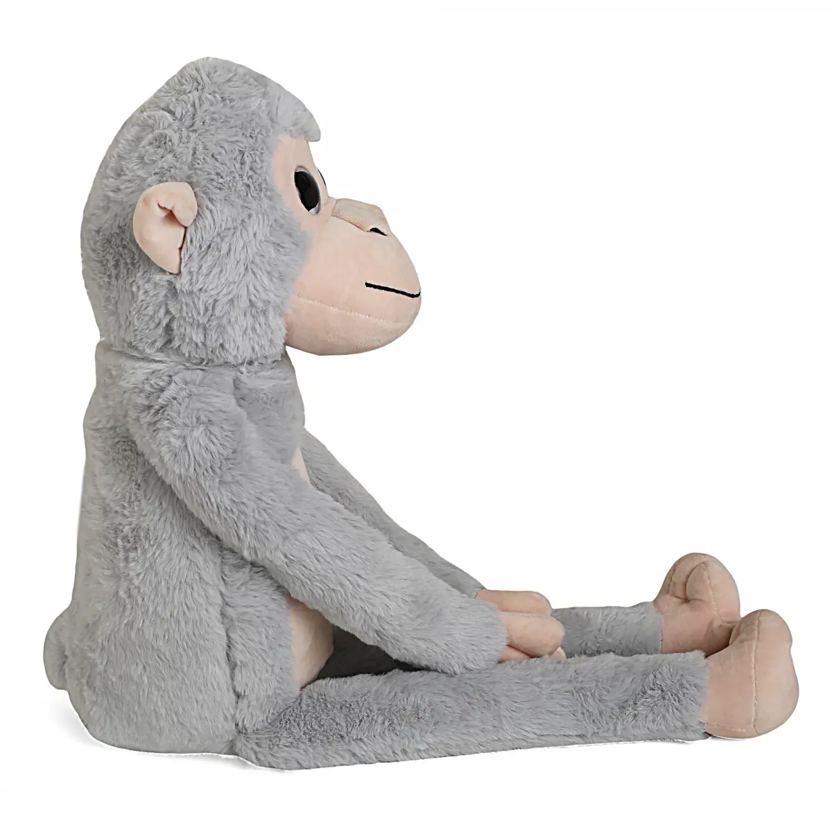 Fuzzbuzz Monkey, Soft Toys for Kids, 70cm, Grey, 1Y+