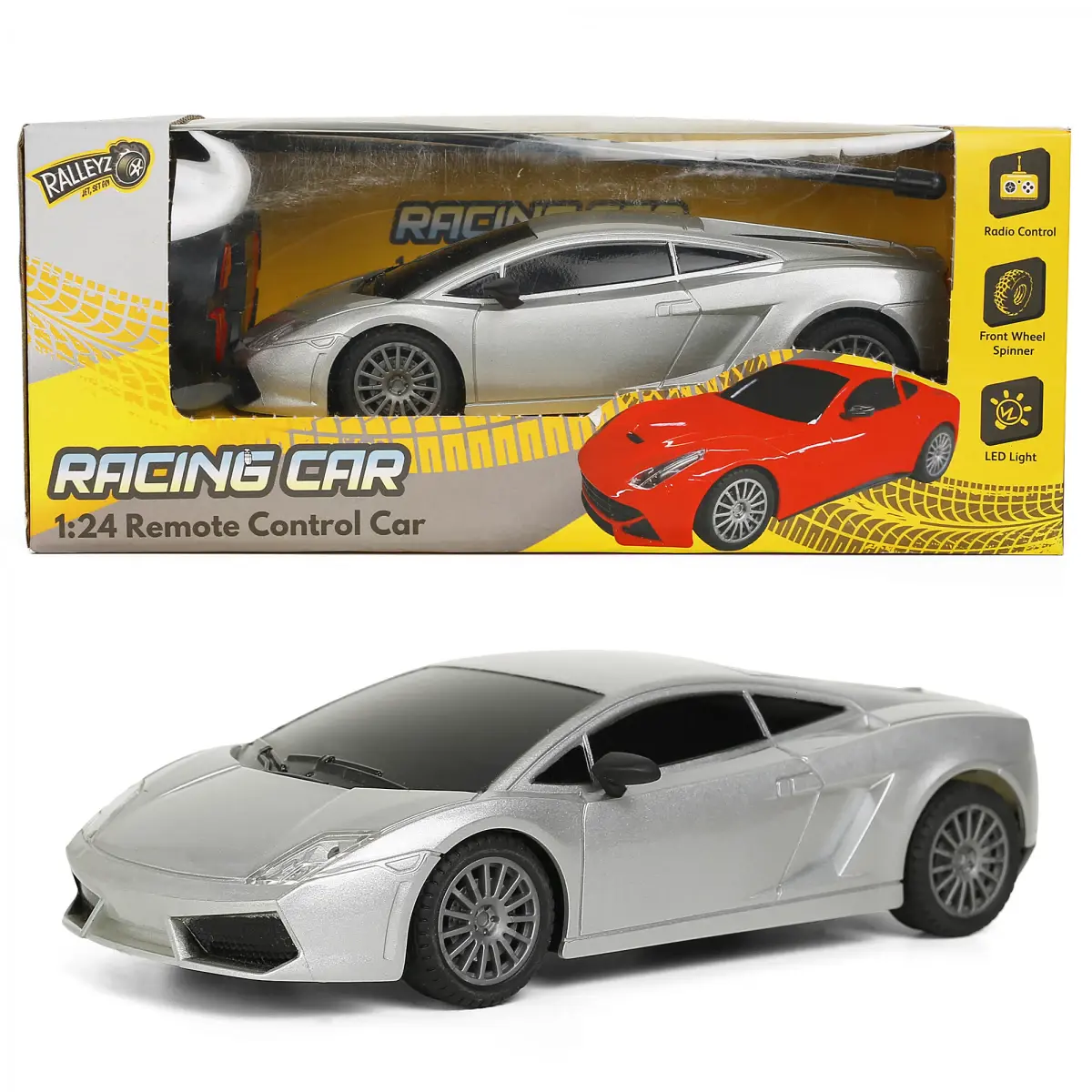 Ralleyz Remote Control Racing Car 4Y Grey