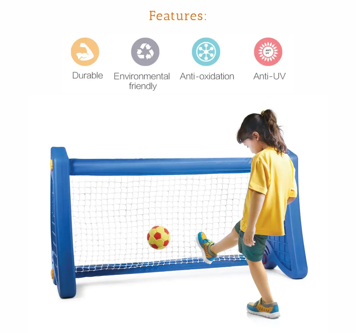 Ok Play Goal Post Plastic Soccer Goal Post for Kids Blue 3Y+