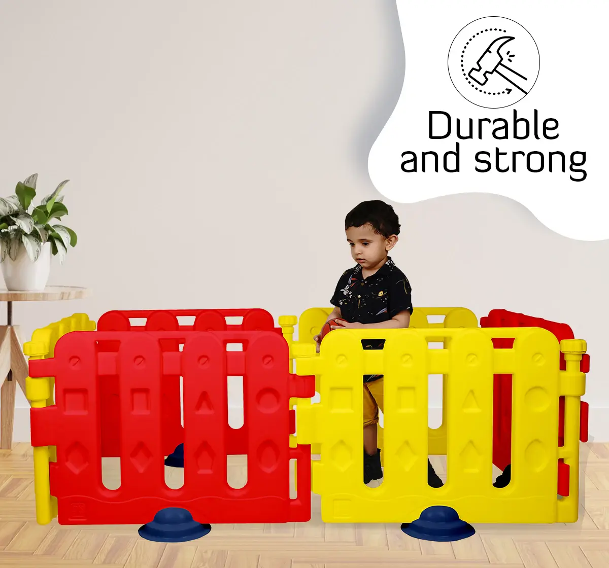 Ok Play Activity Center Play Pen Safety Yard 6 Panels for Kids Multicolor 18M+