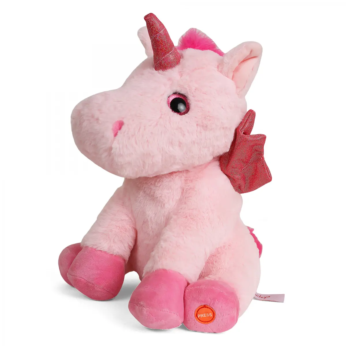 Fuzzbuzz Light Up Horn Unicorn Soft Toys for Kids, 18M+, Pink