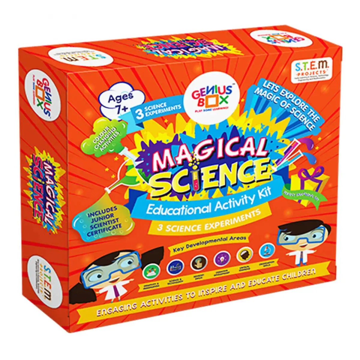Genius Box - Play Some Learning 3 In 1 Activity S.T.E.M Learning Kit For Children Age 7 Years And Up: Magical Science