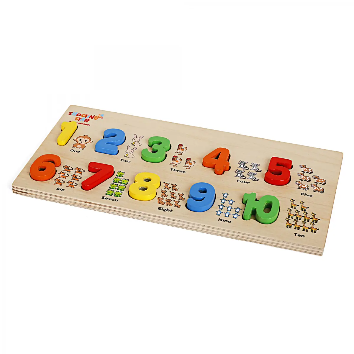 Shooting Star Wooden Alphabets & Numbers Puzzles for kids, 38PCs, Multicolour, 3Y+