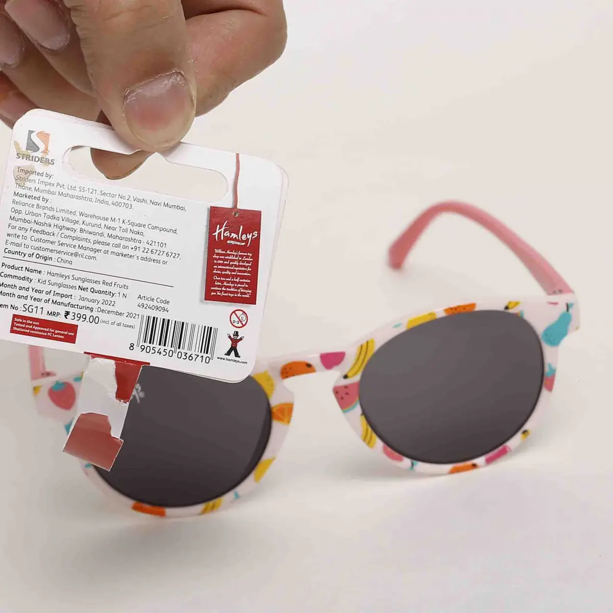 Hamleys Fruits Sunglasses for Kids, Red, 3Y+