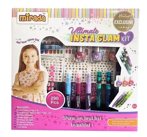 Mirada Ultimate Insta Glam Kit Nail set for Kids 5Y+, Multicolour