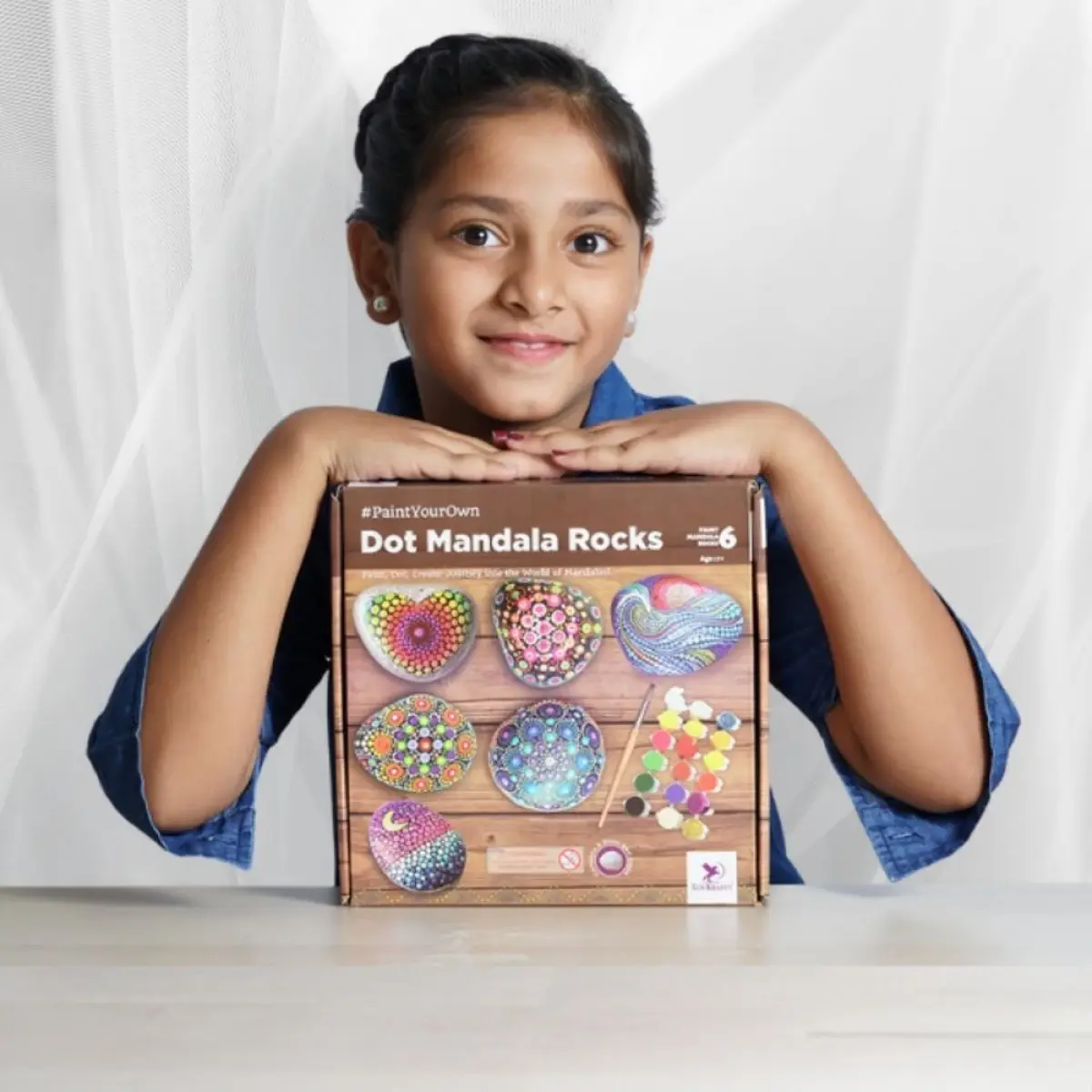 Toykraftt Stone Rock Painted Dot Mandalas Painting Kit Multicolour, 7Y+