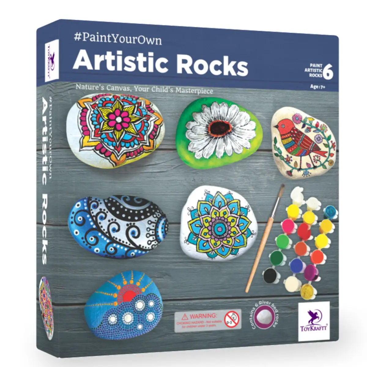 Toykraftt Rock Stone Painting Kit Artistic Rock Painting Multicolour, 7Y+