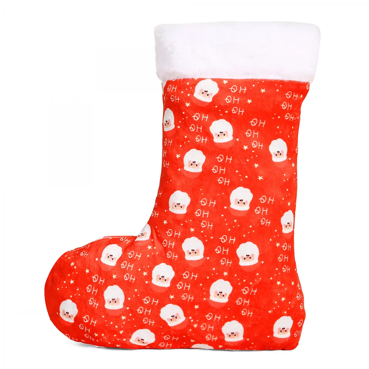 Soft Buddies Premium Printed Santa Stockings, Red