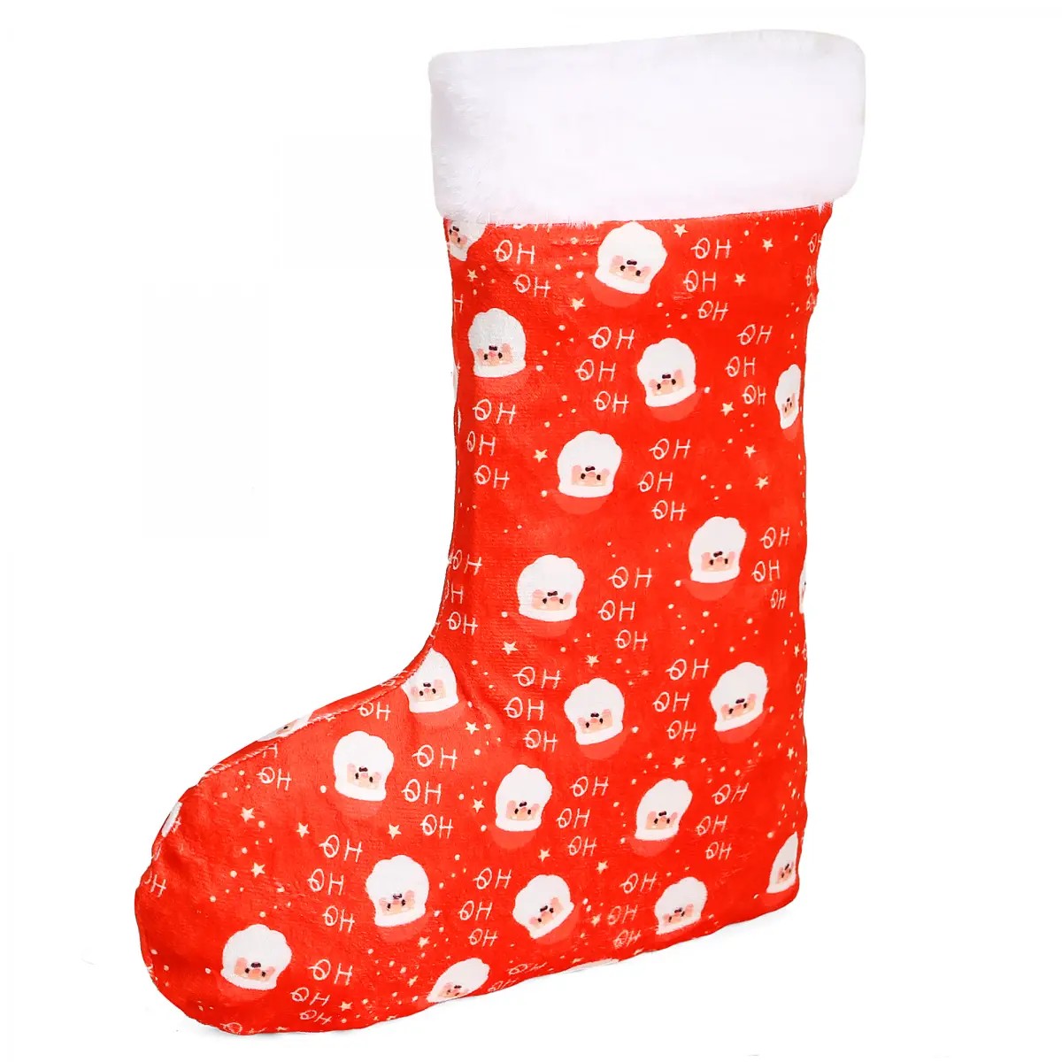Soft Buddies Premium Printed Santa Stockings, Red