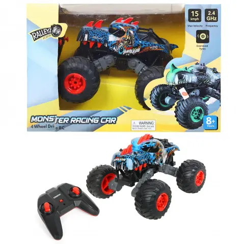 Ralleyz Monster Racing Car, 4 Wheel Drive, Remote Control Toys, 8Y+, Multicolour