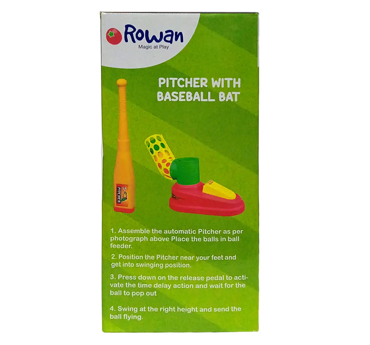 Rowan Automatic Piture with Baseball & Bat, 3Y+