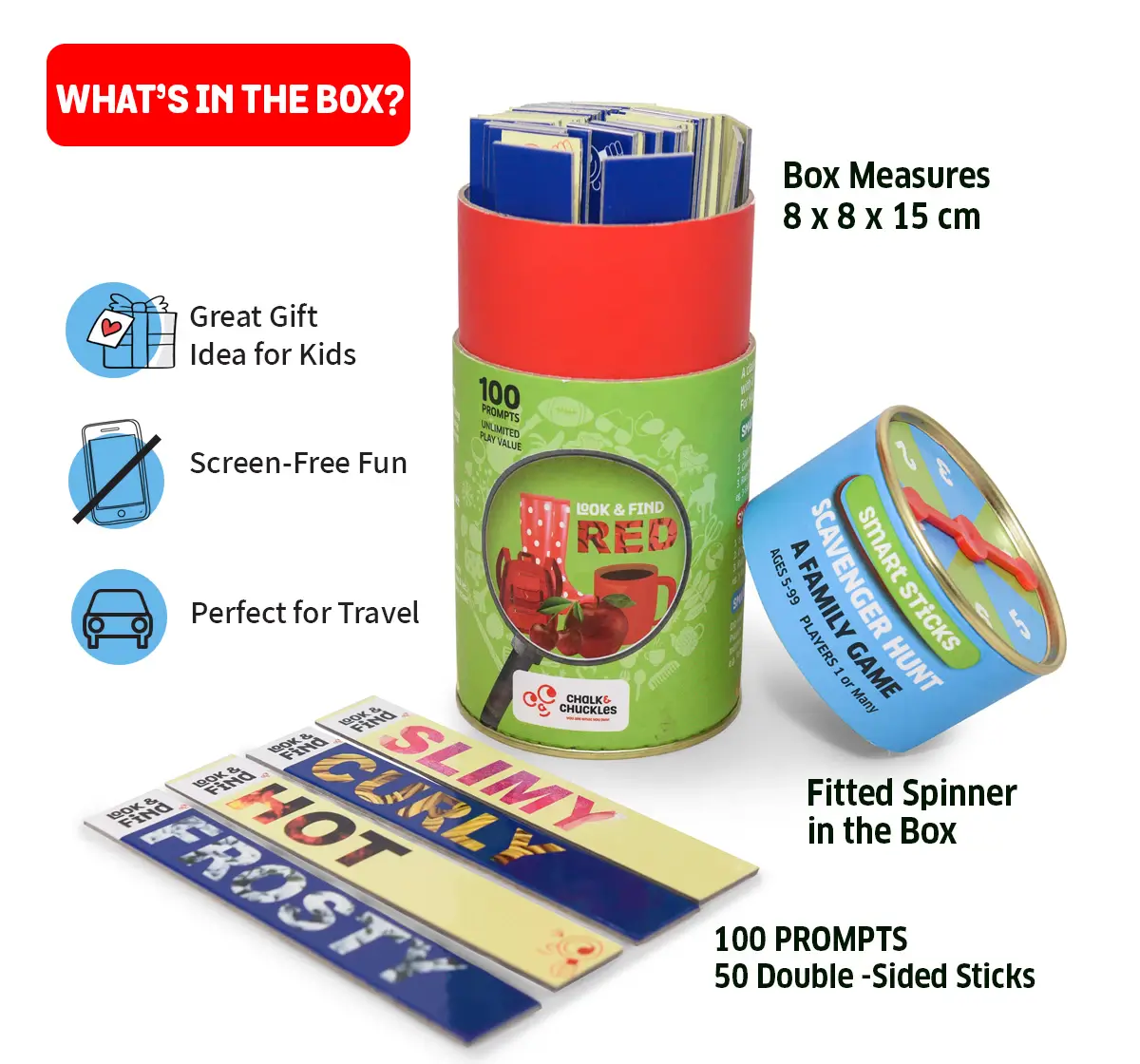 Chalk and Chuckles Smart Sticks-Scavenger Hunt Indoor & Outdoor Adventure, 5Y+, Multicolour