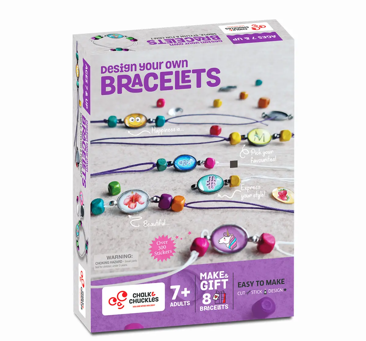 Chalk and Chuckles Design Your Own Bracelets Jewellery Making Kit, 7Y, Multicolour