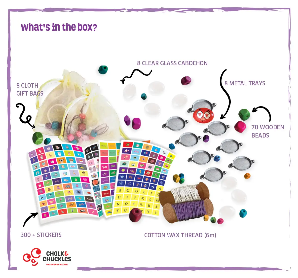 Chalk and Chuckles Design Your Own Bracelets Jewellery Making Kit, 7Y, Multicolour