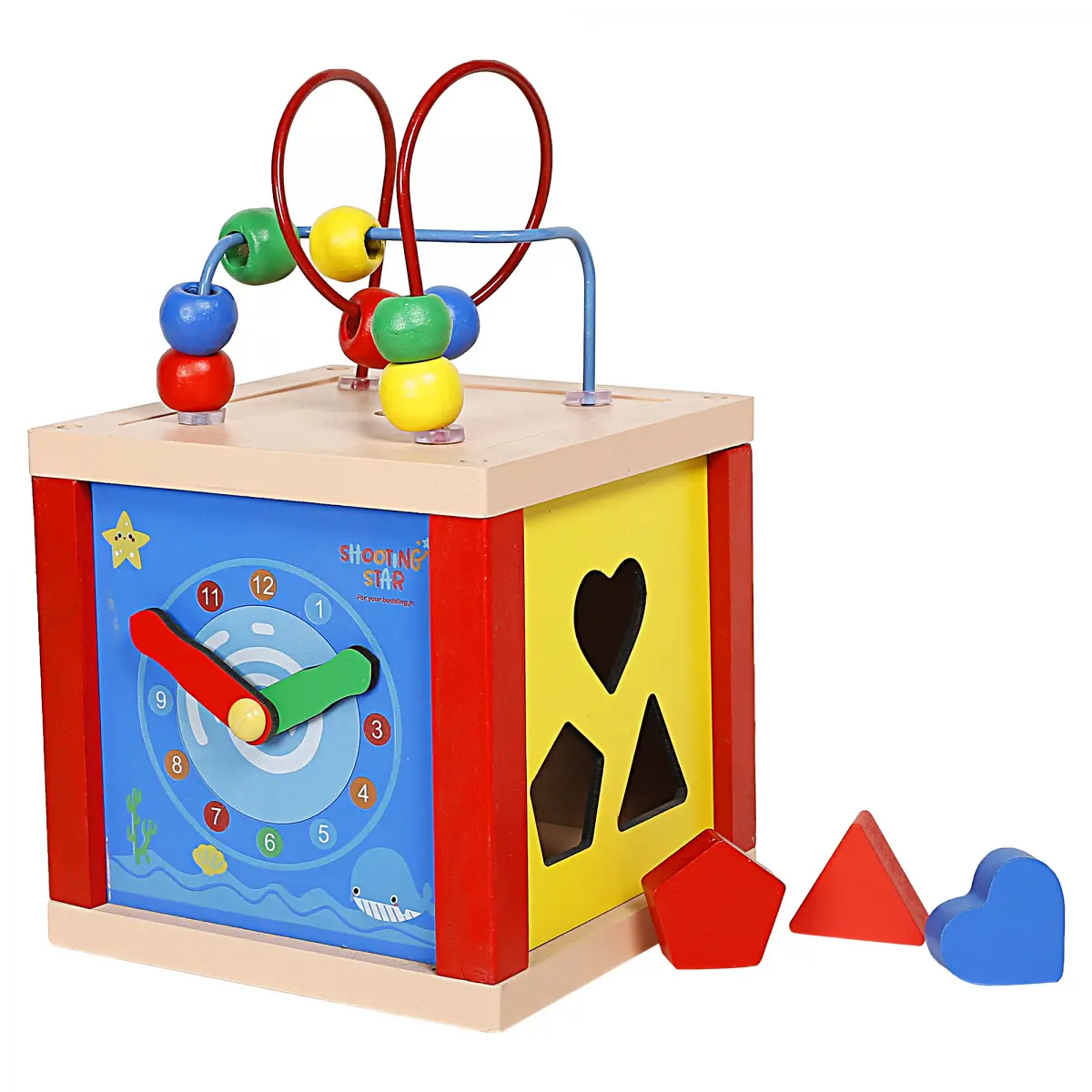 Shooting Star Wooden Activity Cube, 3Y+, Multicolour