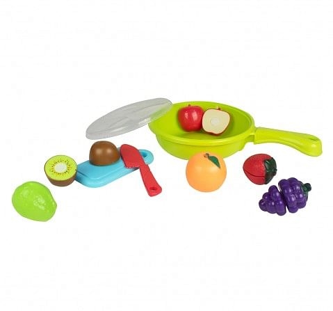 Kingdom Of Play Fruit set with Pan and 10 Pieces of different cut fruits Multicolor 3Y+