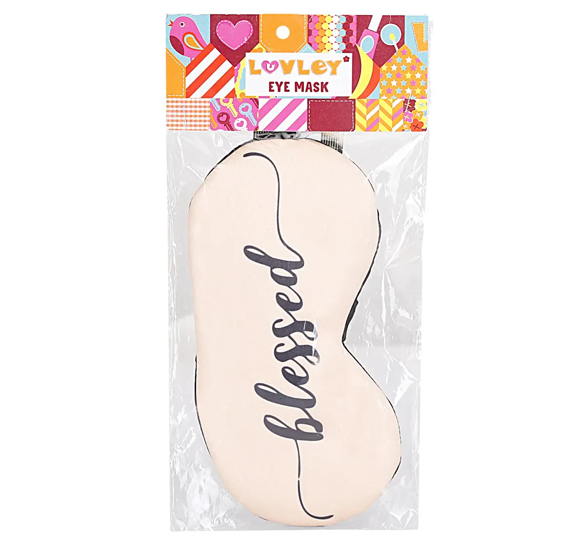 Luvley Blessed Text Printed Eye Mask Printed Multicolour 3Y+