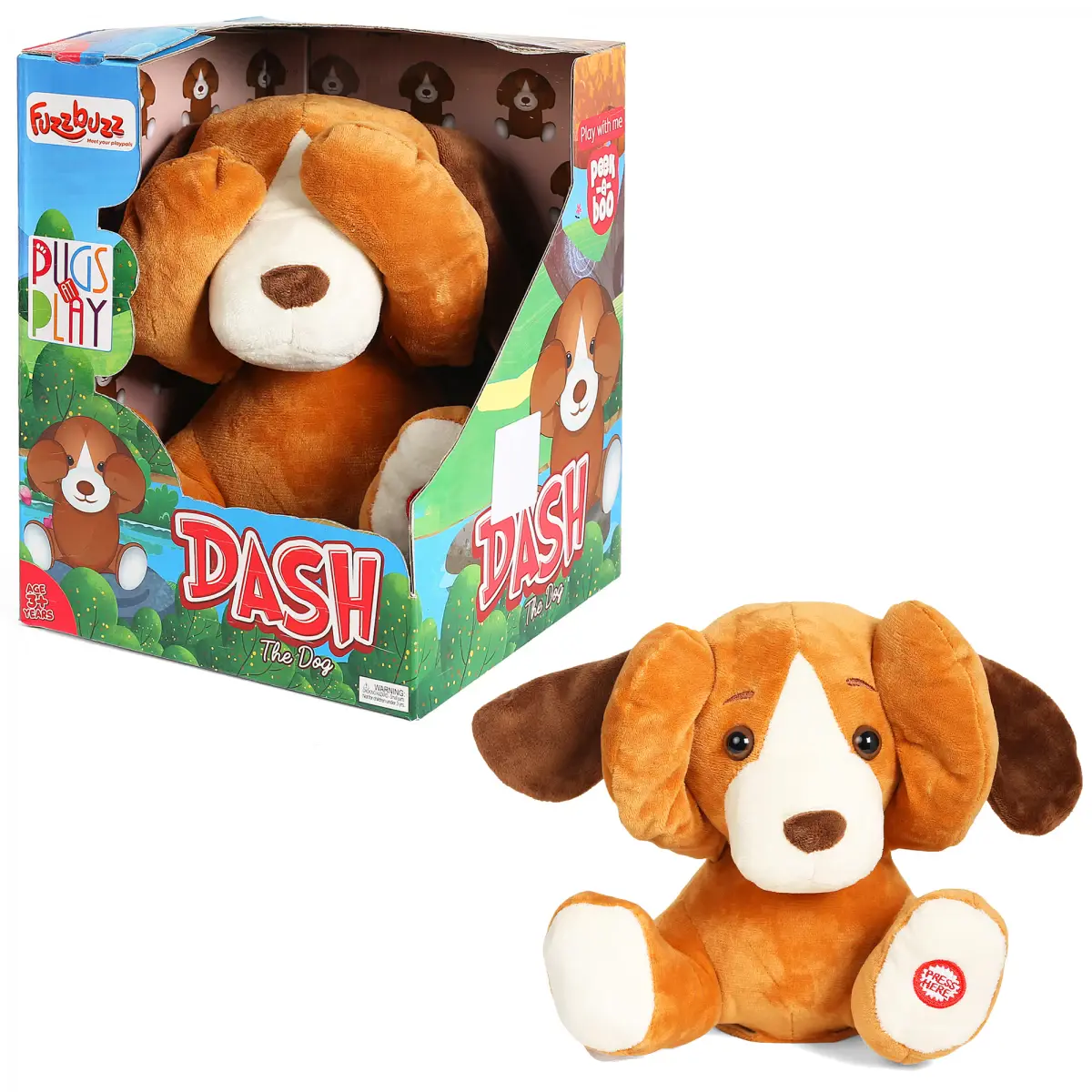 Fuzzbuzz Peek A Boo Dash Dog, 3Y+, Brown