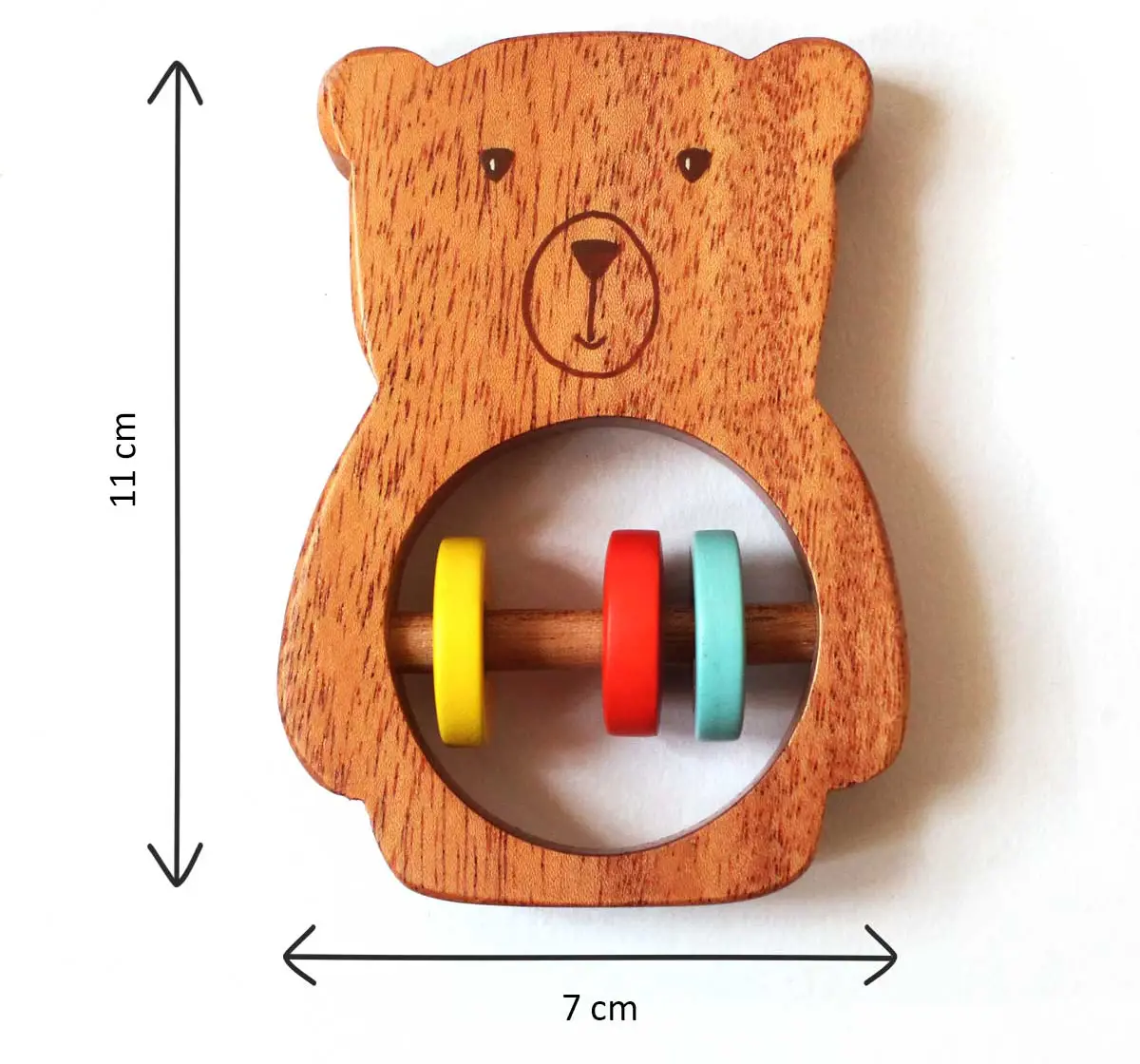 Shumee Bozo the Bear Rattle for kids 0M+, Multicolour