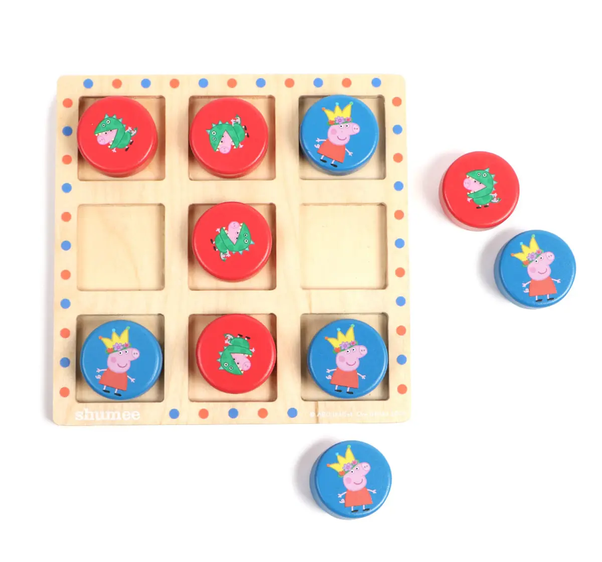 Shumee Peppa and George Tic Tac Toe Game for kids 3Y+, Multicolour