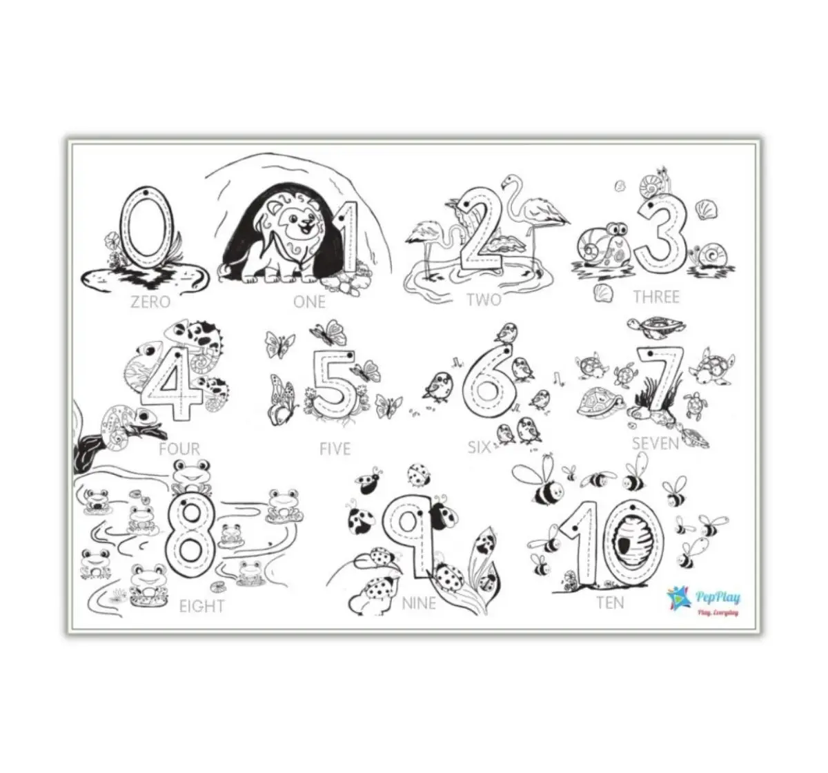 Pepplay Doodle Placemats My First Educational Set, 8 Cm, White, 3Y+