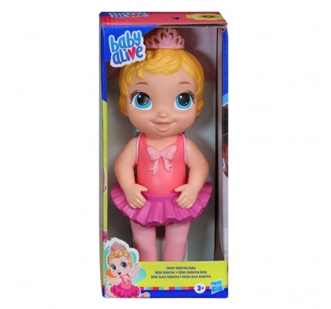 Baby Alive Sweet Ballerina Baby Doll, Pink, 10.5 Inch Ballet Doll with Tutu Skirt and Tiara, Blonde Hair Toy for Kids, Multicolor, 3Y+