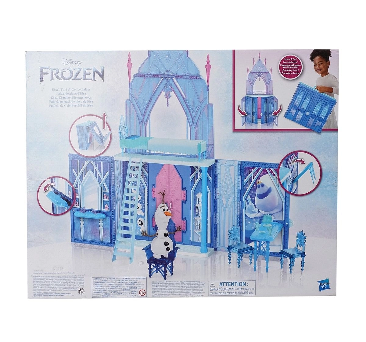 Frozen Fold and Go Ice Palace Castle Set for kids 3Y+, Multicolour