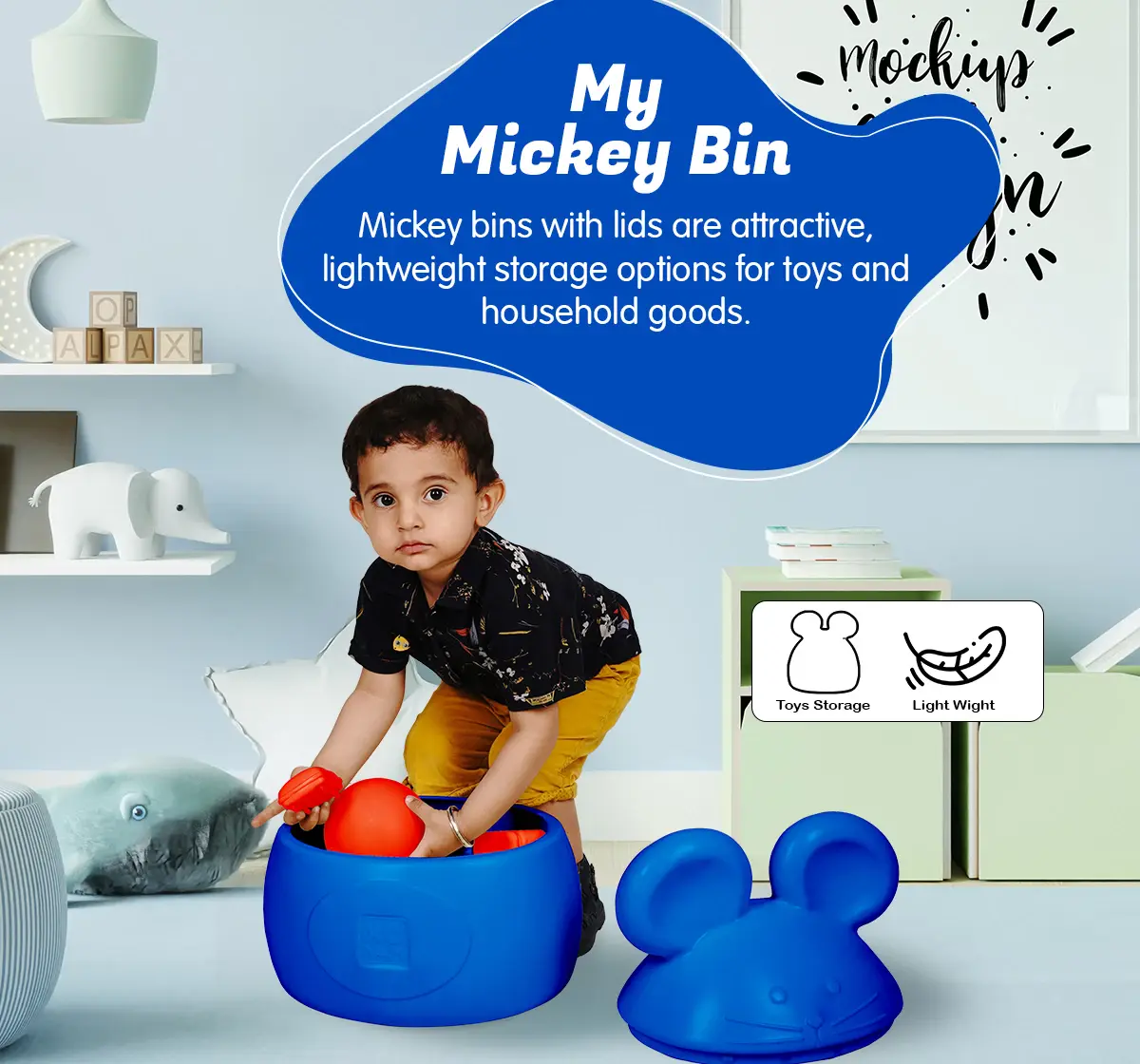 Ok Play My Mickey Bin Toy storage box Red 3Y+