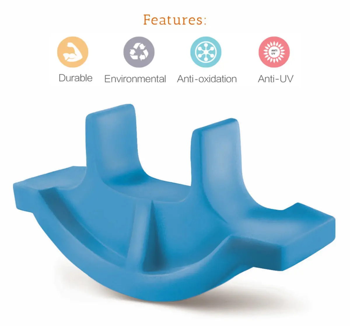 Ok Play Rocker Small for Kids Plastic Boat Ride On Toy Blue 3Y+