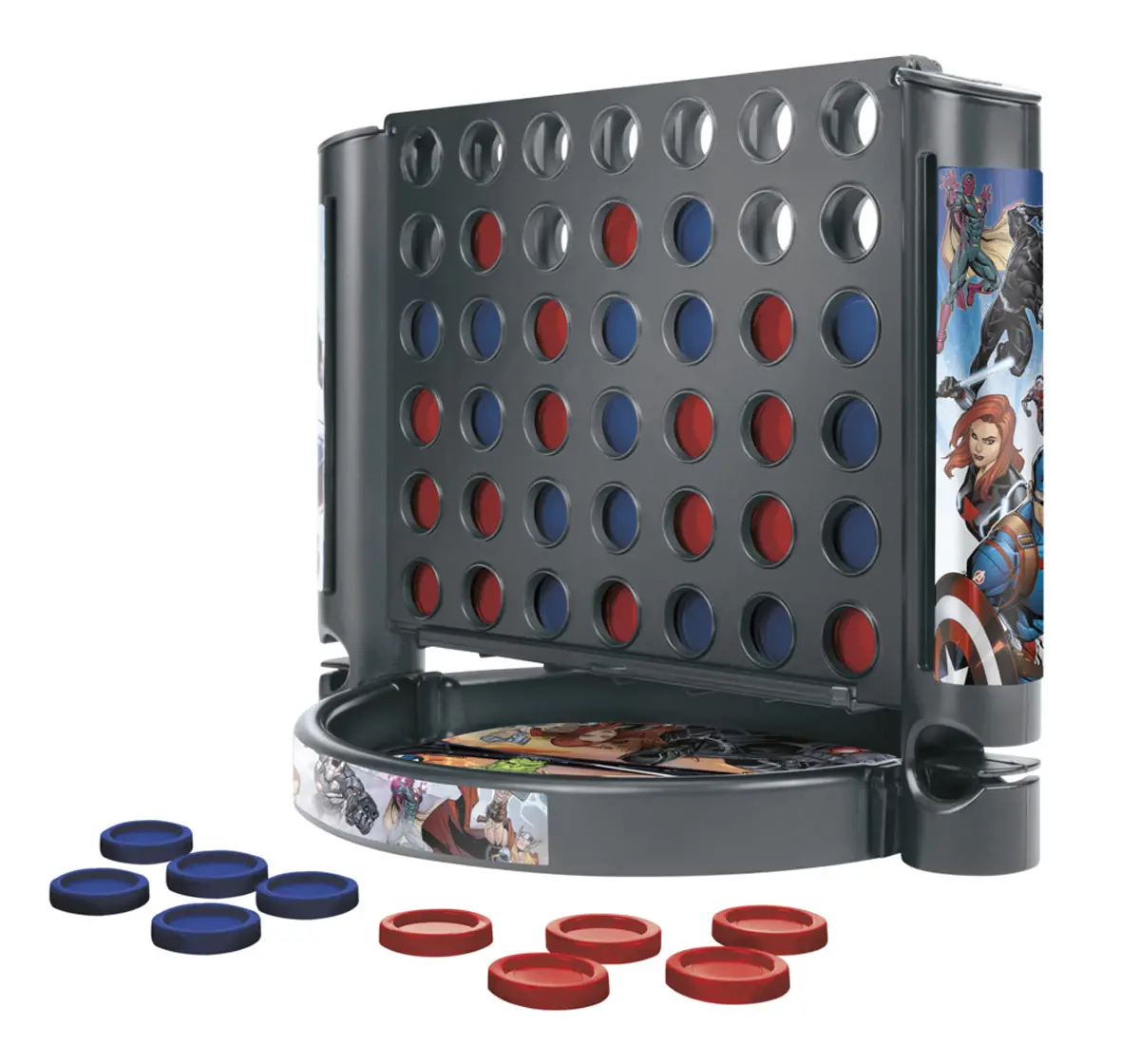 Hasbro Gaming Grab and Go Connect 4 Game: Marvel Avengers Edition Portable 2 Player Game, 6Y+