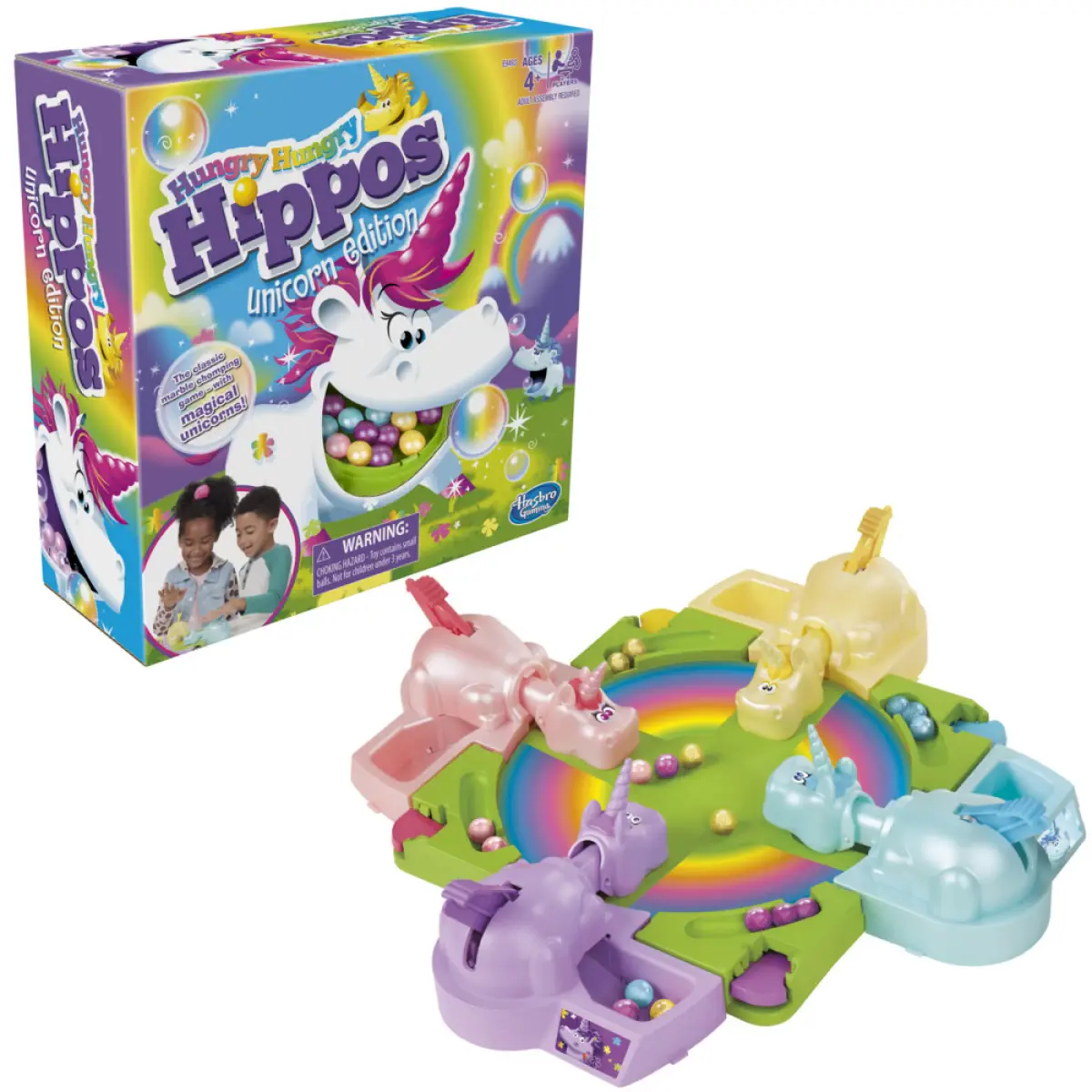 Hungry Hungry Hippos Unicorn Edition Board Game For Kids, Preschool Games For Kids Ages 4 And Up, Kids Games For 2 To 4 Players