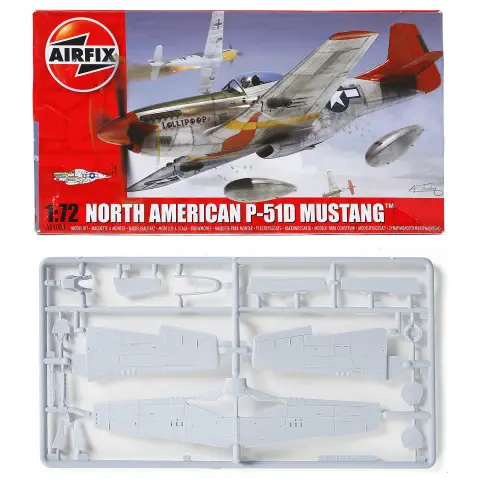 Airfix 1:72 North American P-51D Mustang (A01004) Model Kits, 8Y+