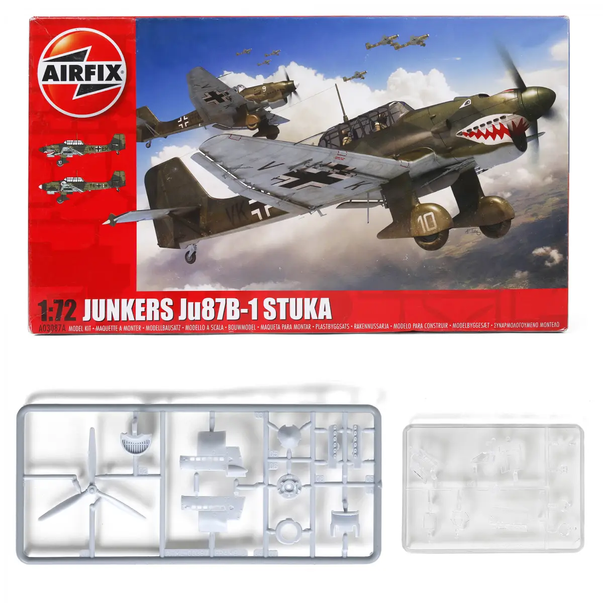 Airfix Junkers Ju87 B-1 Stucka 1:72 WWII Military Aviation Plastic Model Kit, Grey, 8Y+