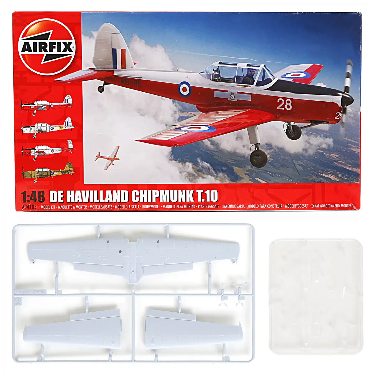 Airfix A04105 de Havilland Chipmunk T.10 1:48 Military Plastic Model Gift Set, Kids for 8Y+, Multicolour