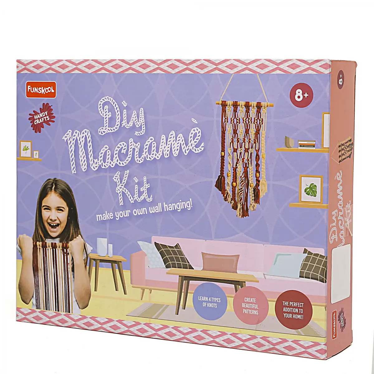 Funskool Handycrafts DIY Macrame Kit, 8Y+, Multicolour