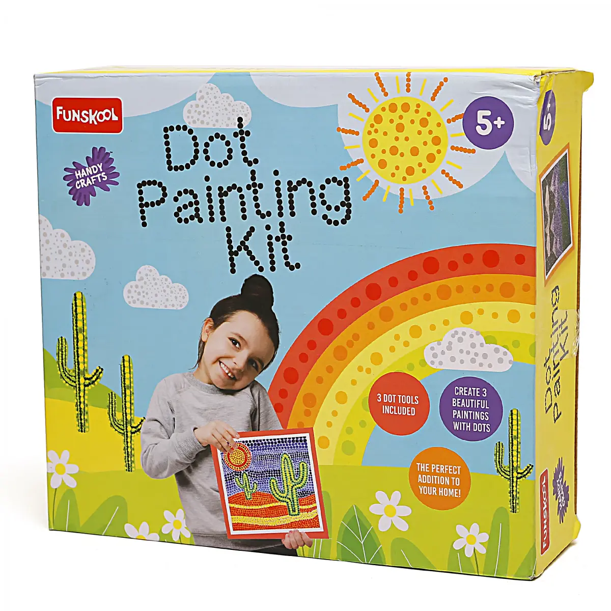 Funskool Handy Crafts Dot Painting Kit, 5Y+, Multicolour