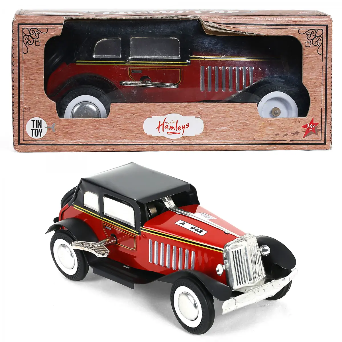 Hamleys Wind Up Retro Car, Maroon, 14Y+