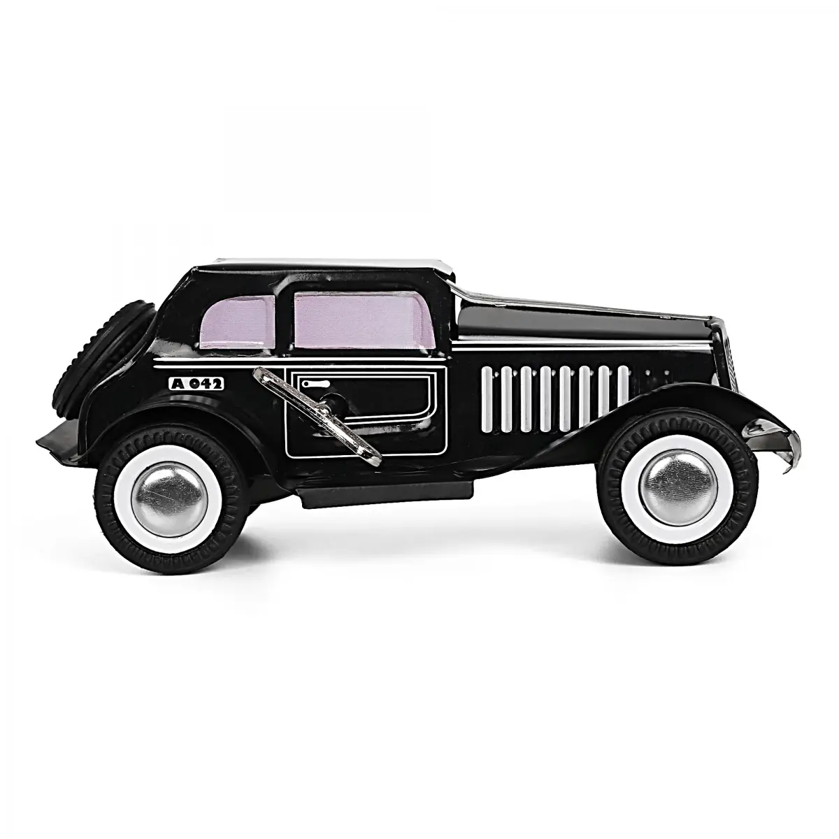 Hamley Classic Wind Up Retro Car, Tin Toy Racing Race Car, Collectible Clockwork Kids Wind Up Toys, Kids For 14Y+, Black