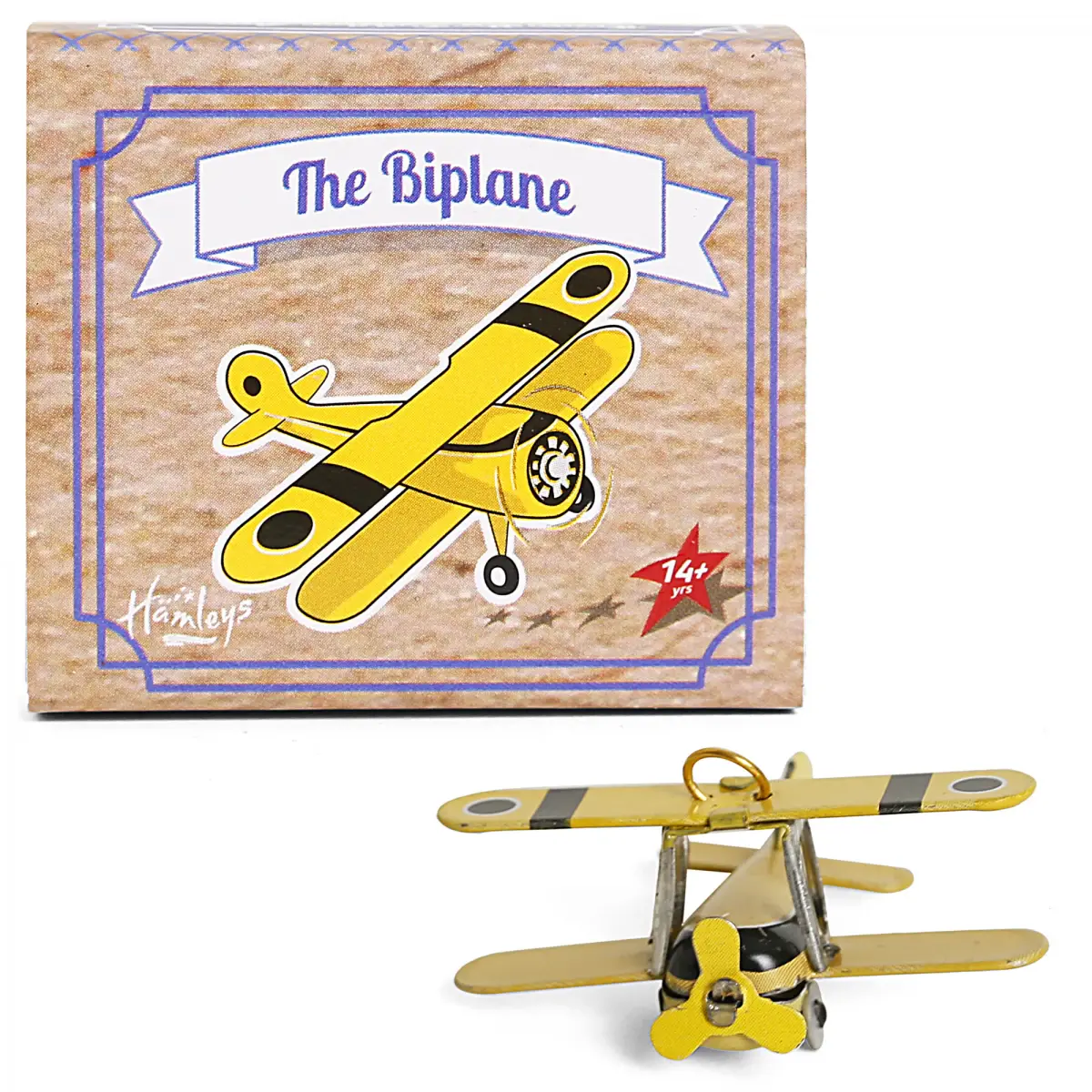 Hamley Retro Biplane Metal Airplane Model, Biplane Military Aircraft, Home Decor Toy, Kids for 14Yrs+, Assorted