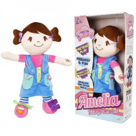 Gurliez Amelia Soft Stuffed Talking Girl Doll, 3Y+, Multicolour