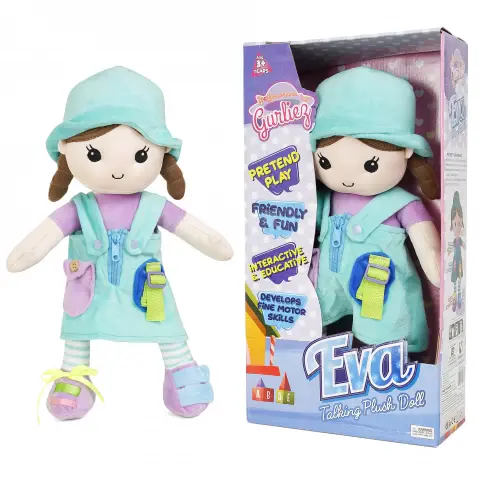 Gurliez Eva Soft Stuffed Talking Girl Doll, 3Y+, Multicolour