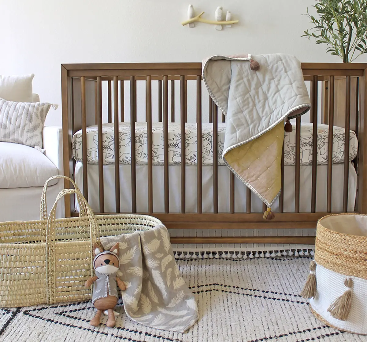 Crane Baby Ezra Collection Crib Sheet Woodland0Y+ Beige