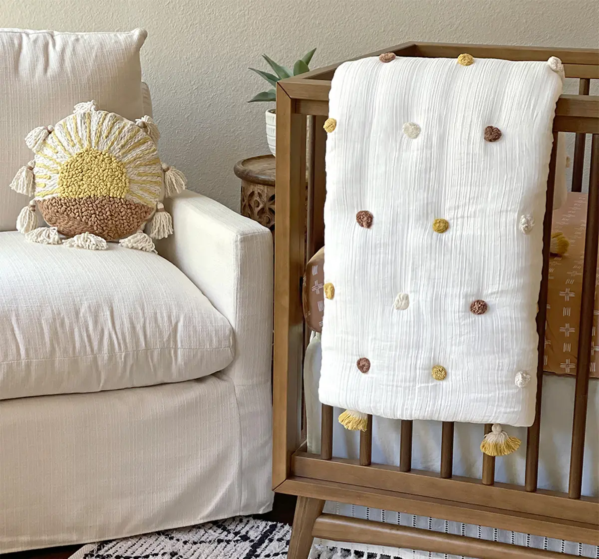 Crane Baby Ezra Collection Sunshine Nursery Decorative Pillow 6Y+ Yellow