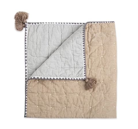 Crane Baby Ezra Collection Quilted Blanket0Y+ Grey