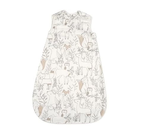 Crane Baby Ezra Collection Cotton Wearable Blanket Ezra Print 0Y+ White