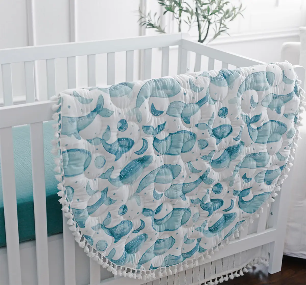 Crane Baby Caspian Collection Quilted Playmat0Y+ Blue
