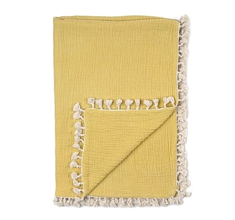 Crane Baby 6 Layer Muslin Blanket Ochre 0Y+ Yellow